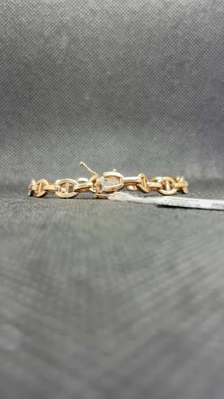 STUNNING SPARKLING 18K ROSE GOLD TRI LINK DIAMOND BRACELET