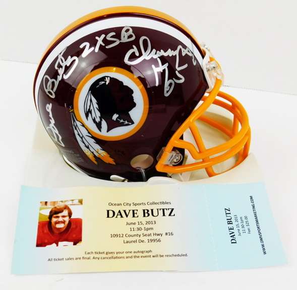 2012 Dave Butz Autographed Riddell Mini Helmet