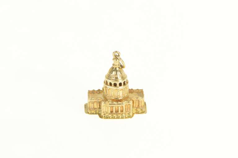 14K Yellow Gold Capitol Building Washington DC US Charm/Pendant