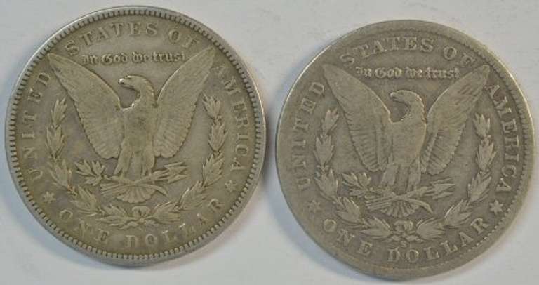 Scarce 1898-S and 1901-S Morgan Silver Dollars. Circs
