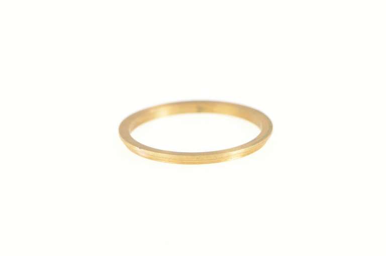 14K Yellow Gold 1.3mm Grooved Vintage NOS 1950's Band Ring