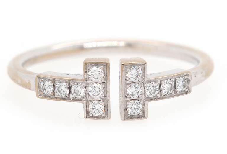 Tiffany & Co. Diamond T Wire Ring in 18K