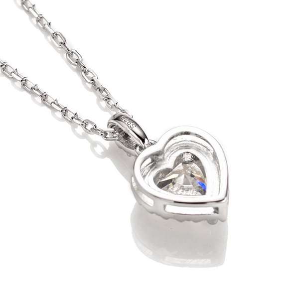 Sparkling 1ct VVS1 White G-H Fire Heart Moissanite Pendant