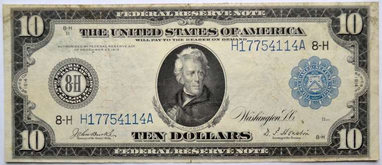 $10 Series of 1914 St Louis Agriculture & Industry Note.