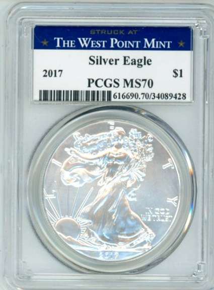 2017 BU Silver Eagle in PCGS MS70.