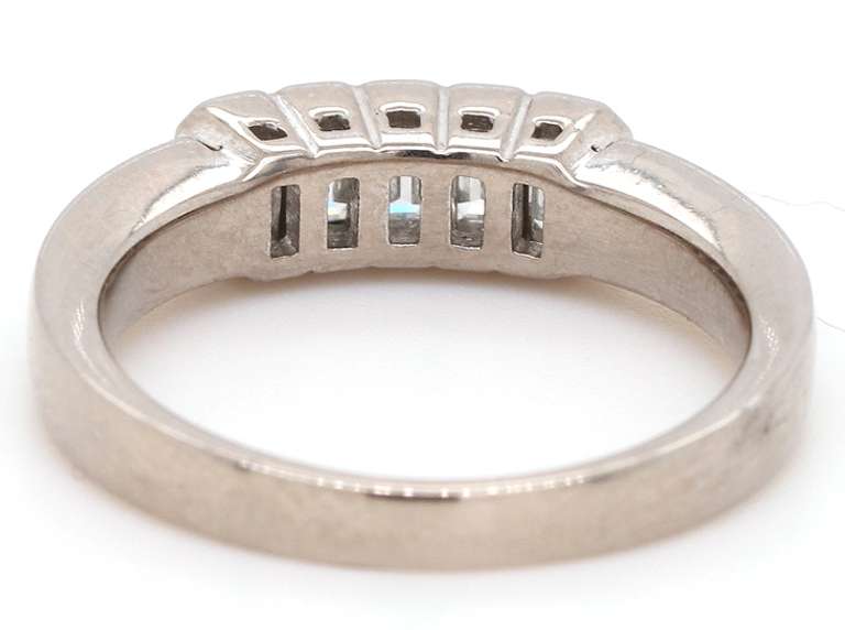 Dazzling White Gold 1cts Emerald Cut Diamond Band