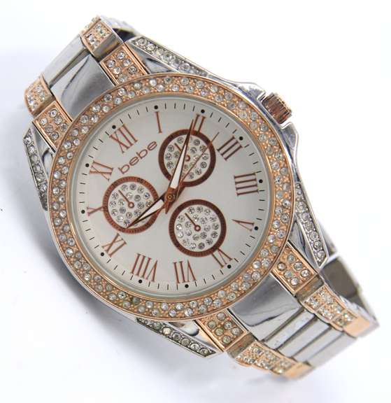 Bebe Rhinestone Chronograph Watch