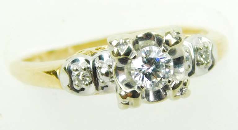 Very Fine 14K/18K Gold Diamond Ring, 5.5
