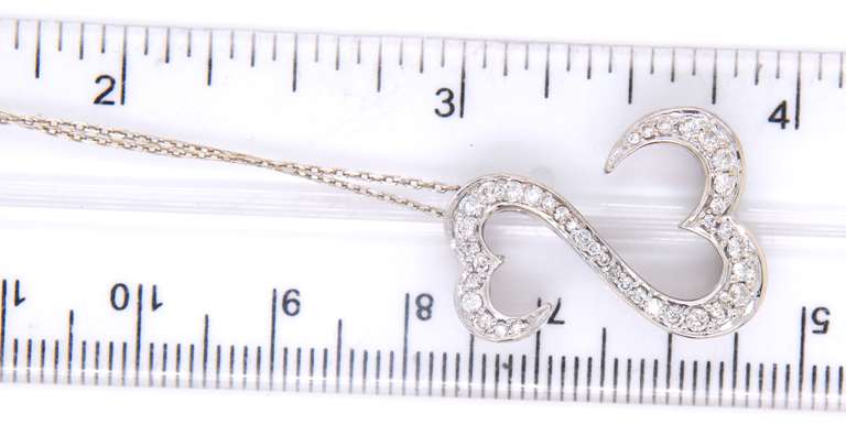 Elegant White Gold open Heart Diamond Necklace