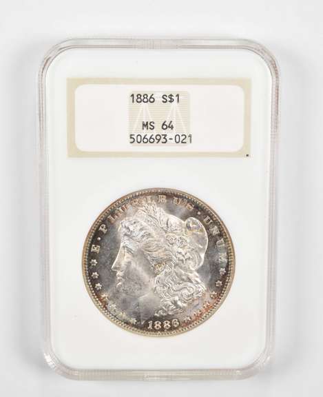 MS64 1886 Morgan Silver Dollar - Graded NGC