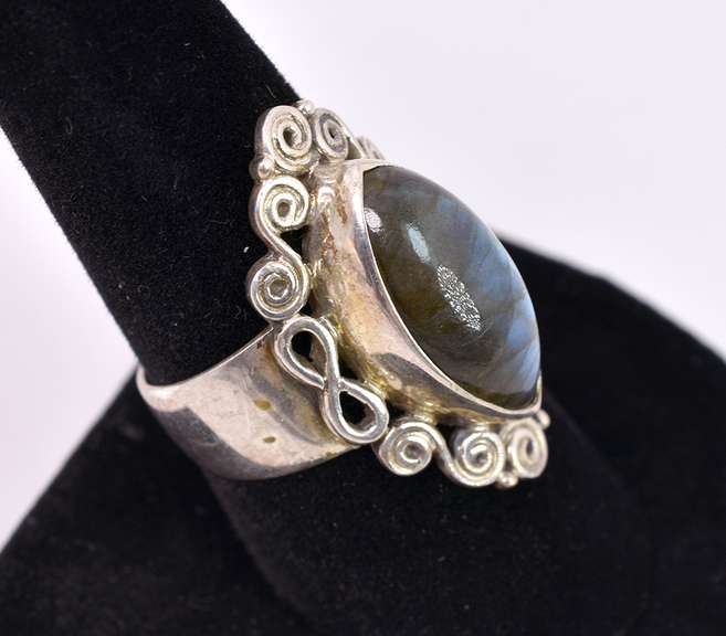 Blue Topaz Set In Sterling Silver