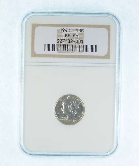 PF66 1941 Mercury Silver Dime - Graded NGC