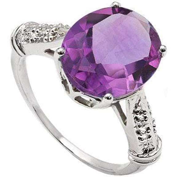 4.00CT AMETHYST SILVER RING