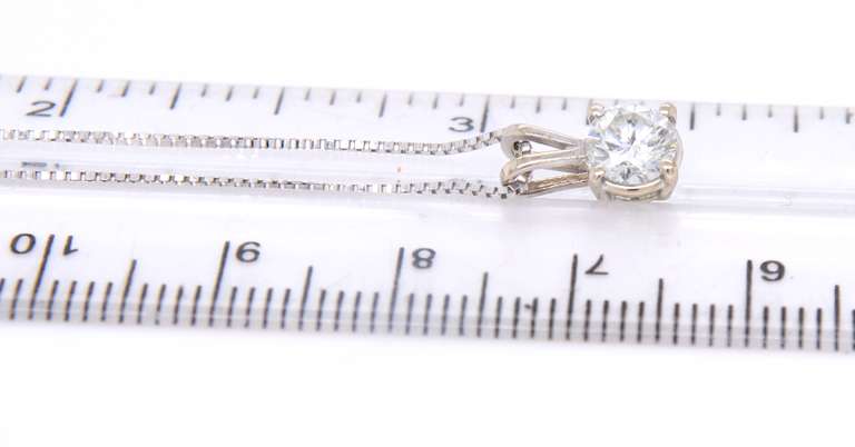 Dreamy White Gold Diamond Solitaire Pendant on Chain