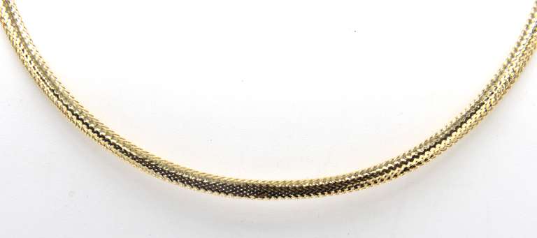 Handsome 18kt Yellow Gold Woven Flex Chain Necklace