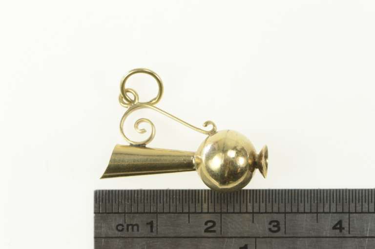 14K Yellow Gold 3D Ornate Jug Pitcher Filigree Handle Charm/Pendant