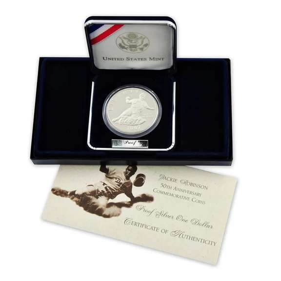 1997 Jackie Robinson Proof Silver Dollar OGP