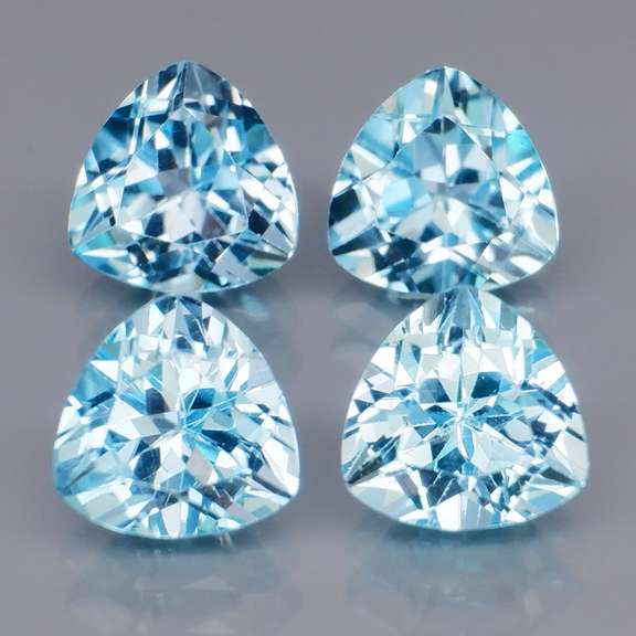 Outstanding 9.10ct 4 pc sky blue Topaz set