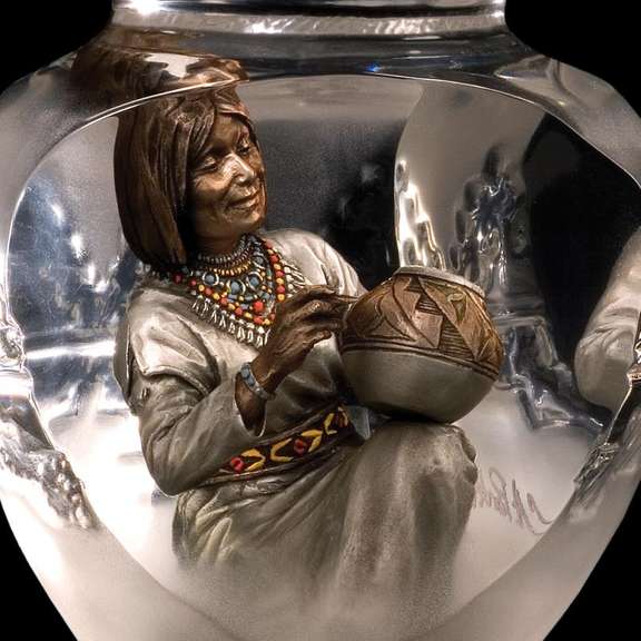 Hands Of Time Sculpture/ Glass by Pardell, Christopher