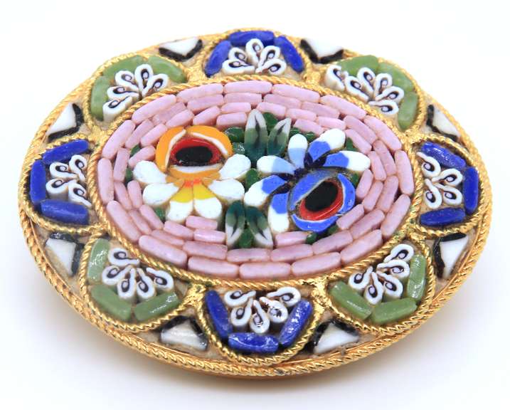 Gold Plated Signed Floral Brooch Pin