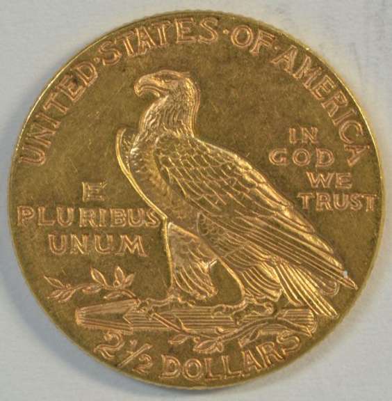 Mint State BU 1915 US $2.50 Indian Gold Piece. Better date
