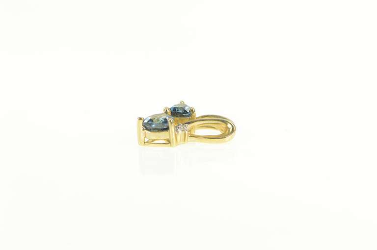 10K Yellow Gold Trillion London Blue Topaz Diamond Accent Pendant