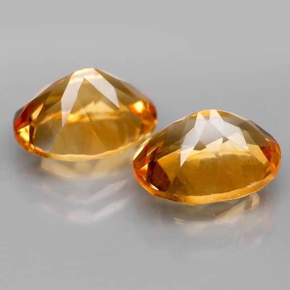 High fire 7.03ct golden yellow Citrine pair