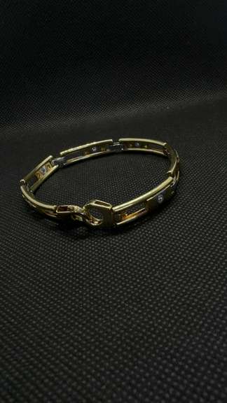 UNIQUE TWO-TONE YELLOW AND WHITE GOLD 14K MEN'S BRACELET