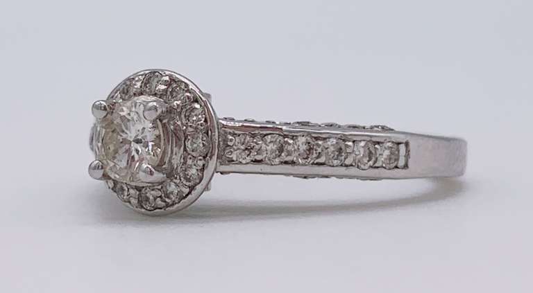 14kt Solid White Gold & Diamond Engagement Ring