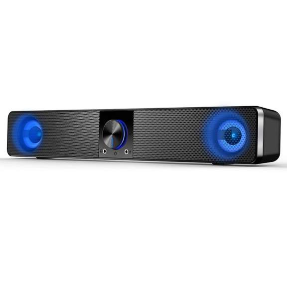 10W Wired Computer Speakers Soundbar with 3 Light Mode