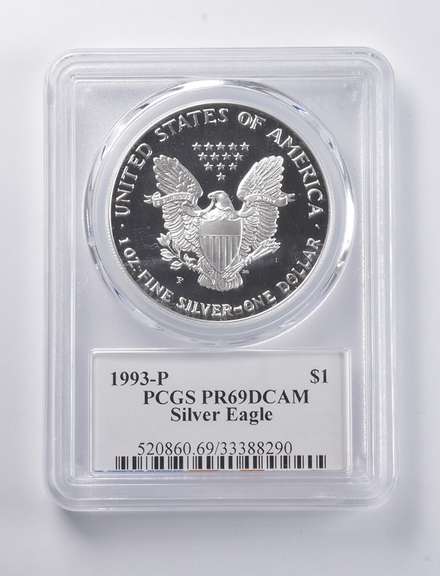 PR69 DCAM 1993-P American Silver Eagle Signed Moy PCGS