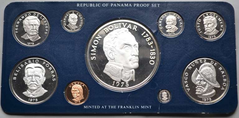 9 Piece 1975 Panama Proof Set