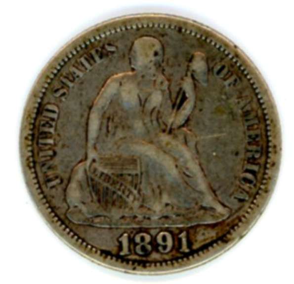 1891 Liberty Seated Dime