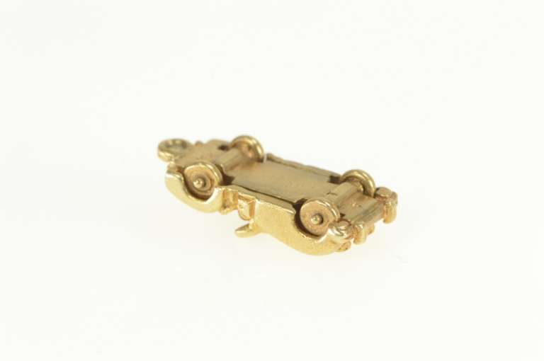 14K Yellow Gold 1960's 3D Articulated Car Convertible Charm/Pendant