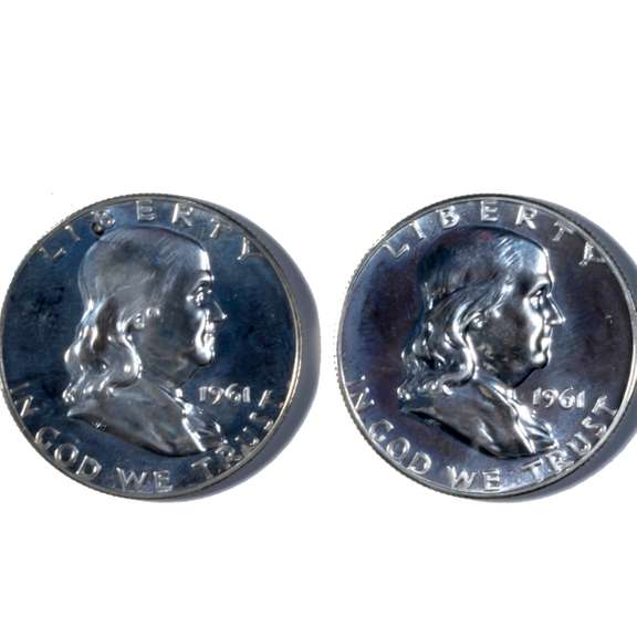 2 1961 Cameo Proof Franklin Halves.