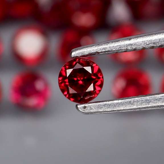 Ravishing 4.94ct cherry red Rhodolite Garnet set