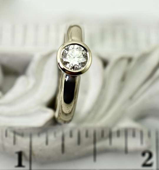 Contemporary 14K White Gold Bezel-Set 1/2 Ct. Solitaire Diamond