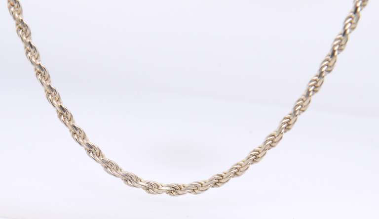 Vintage Italian 925 Sterling Silver Rope Chain Necklace