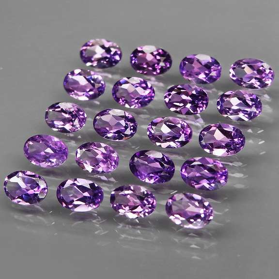 Glittering 8.43ct 6x4mm real Bolivian Amethyst set