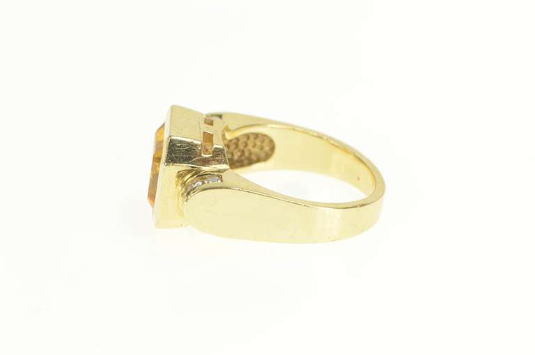 14K Yellow Gold 4.04 Ctw Golden Citrine Diamond Accent Ring