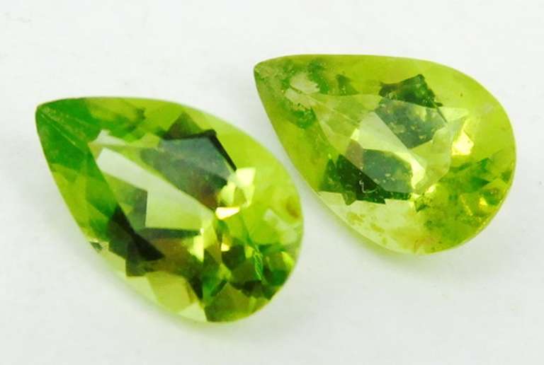 2 Pear Shaped Peridot Loose Stones