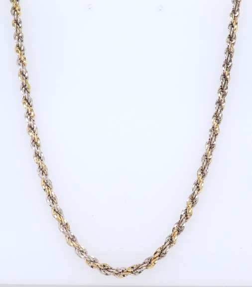 vintage Italian 925 Sterling Silver Rope Chain Neckalce