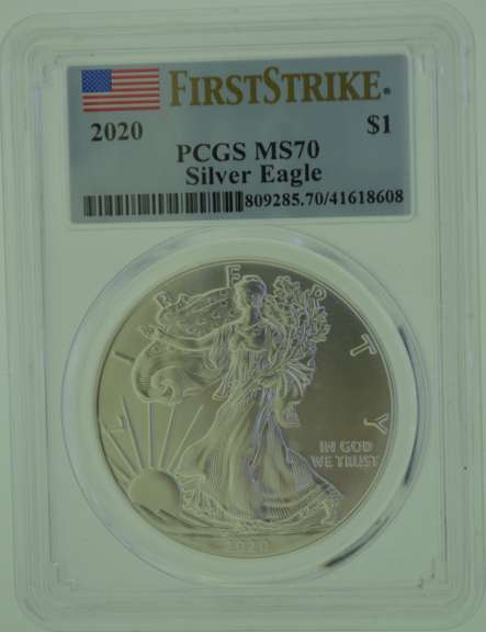 2020 Silver Dollar Eagle $1 PCGS MS70 First Strike