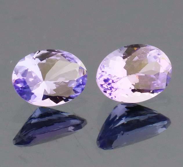 Glittering 1.97ct pair of indigo Tanzanite
