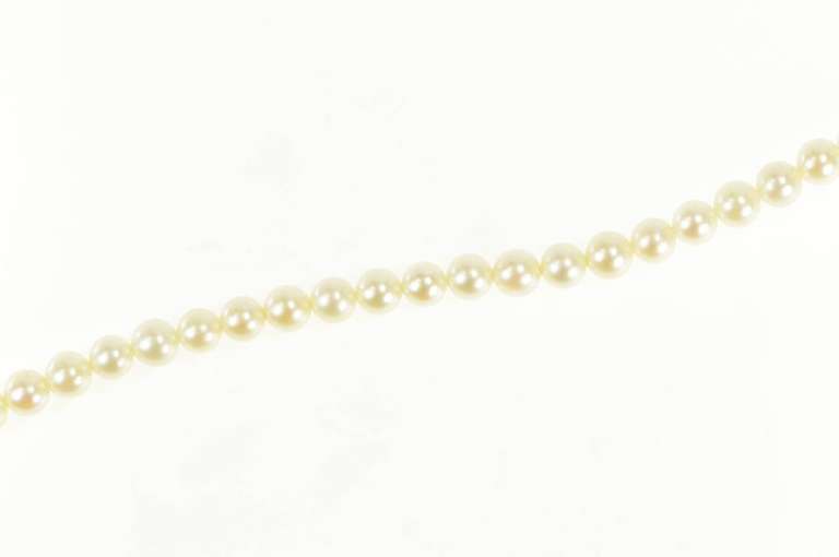 14K Yellow Gold 5.9mm Pearl Classic Simple Vintage Necklace