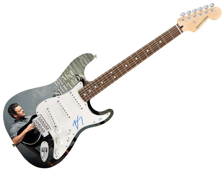 Blake Shelton Autographed Signed Photo Graphics Guitar ACOA