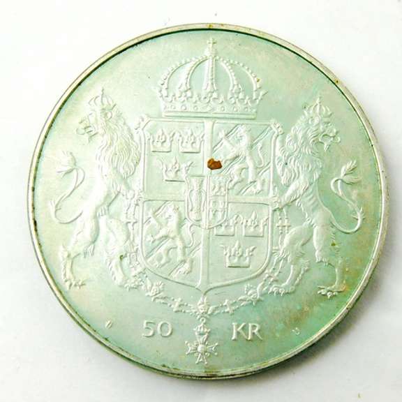 .925 Sweden 50 Kroner 1976 Coin