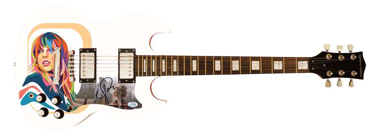 Taylor Swift Evermore Autographed Signed Custom Photo Graphics Guitar ACOA