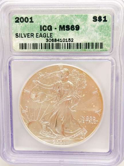 5 MS69 ASE silver coins