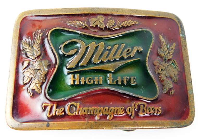 Miller High Lite Beer Enameled Belt Buckle